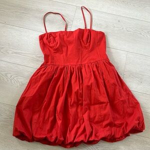 Abercrombie Red Puffy Mini Dress | Size Large